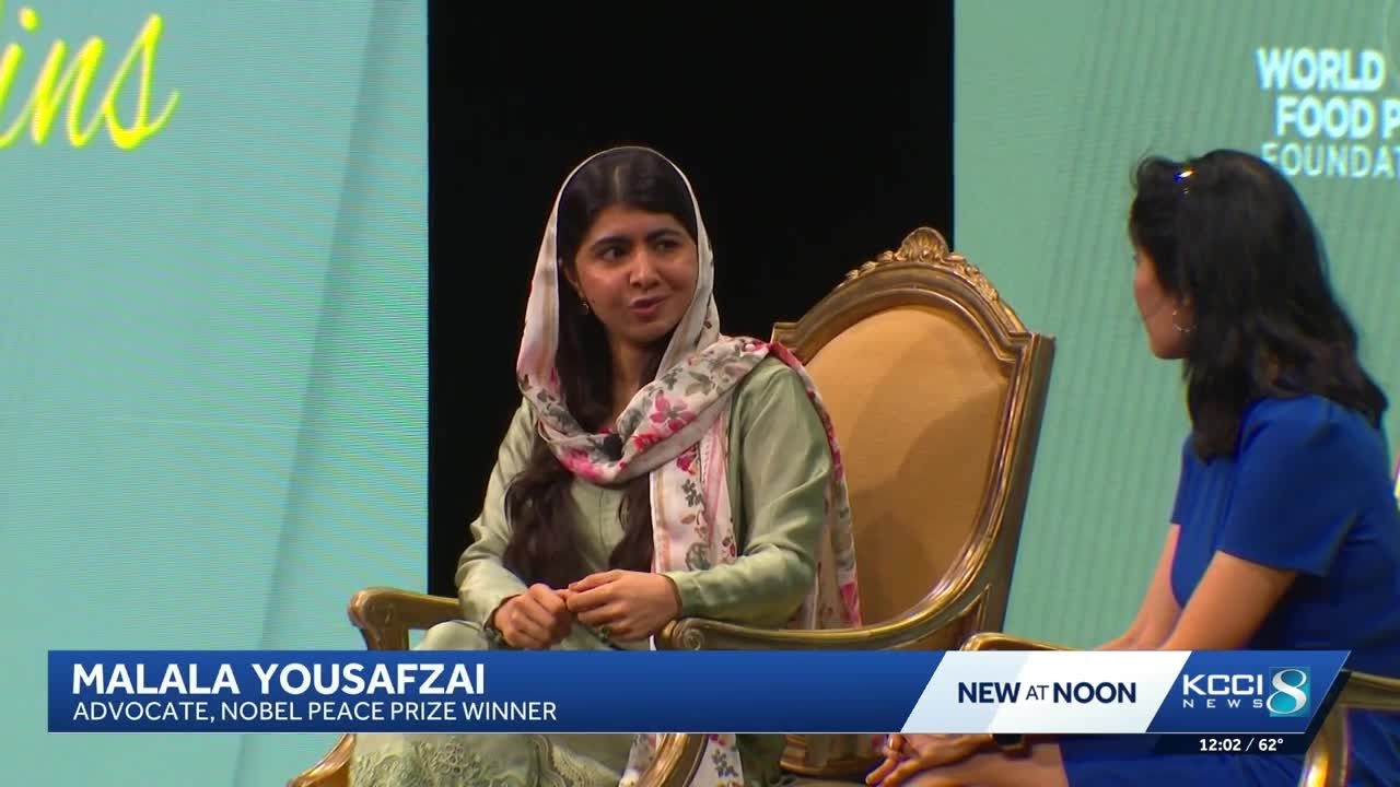 Nobel Peace Prize winner Malala Yousafzai advocates for girls' education at World Food Prize event