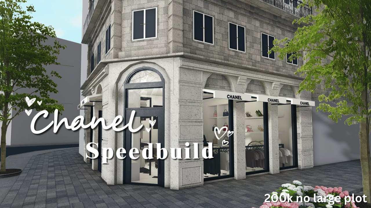 ♡ 💐 building a chanel in my city | 300k no large plot | bloxburg speedbuild ♡