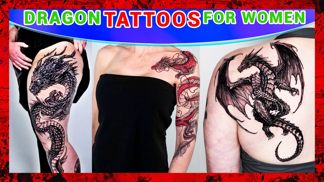 Elegant and Enchanting: Dragon Tattoo For Women | FEMININE DRAGON TATTOO #tattoowomen #dragontattoo