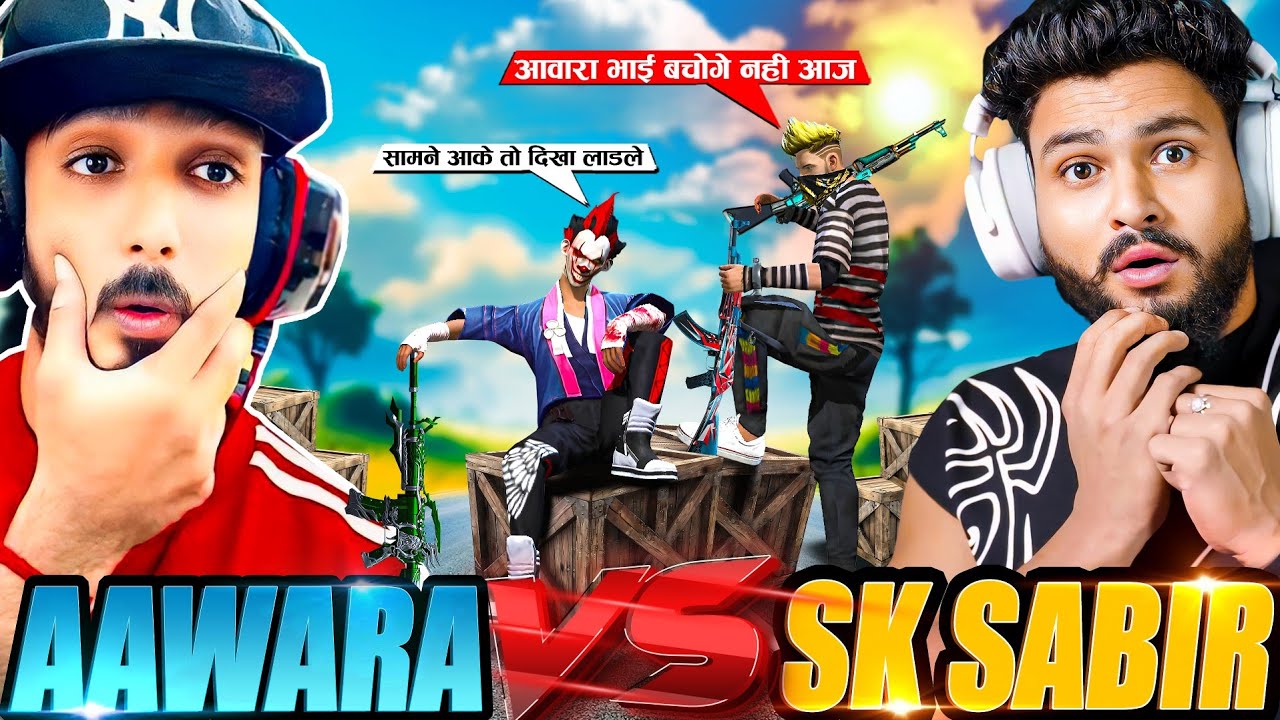 SK SABIR BOSS VS AAWARA 😱 V Badge Streamer Shocked in BR Rank Biggest Challenge आजा 1 vs 50 में !!😤