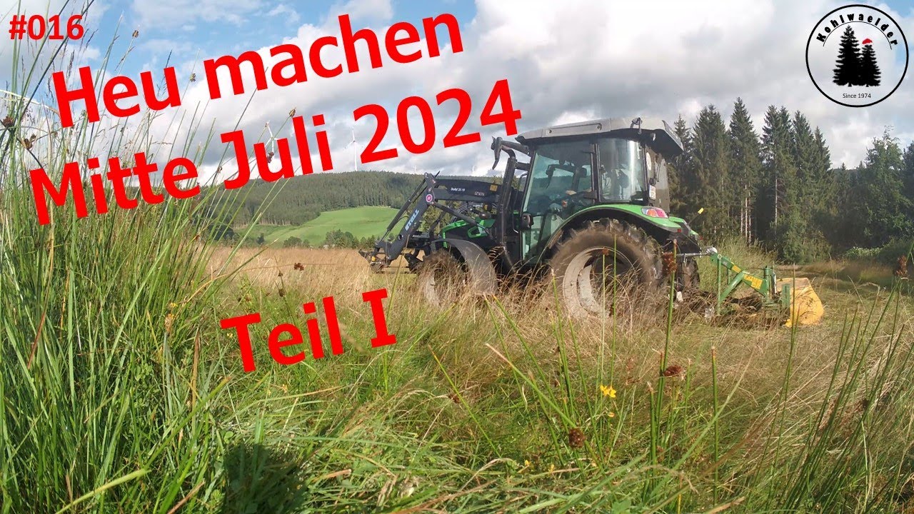 Heu machen 2024 Teil I mit Deutz Fahr 5080 Keyline, Fiat 45-66, Pronar PDK210, Krone KW4-45
