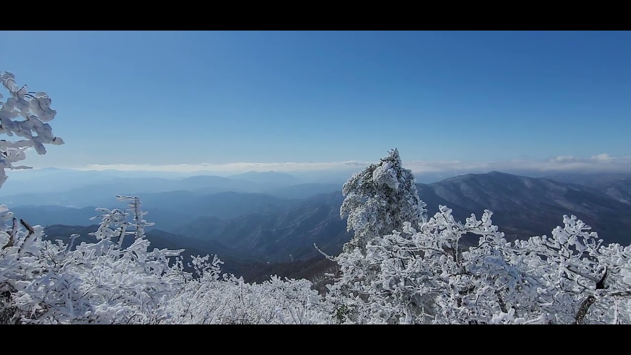우리나라에서  5번째로 높은산  계방산 (1577m)의  아름다운  상고대 