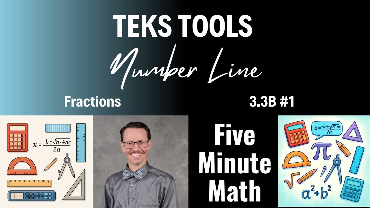 Числовая прямая TEKS Tools: Дроби (3.3B #1)
