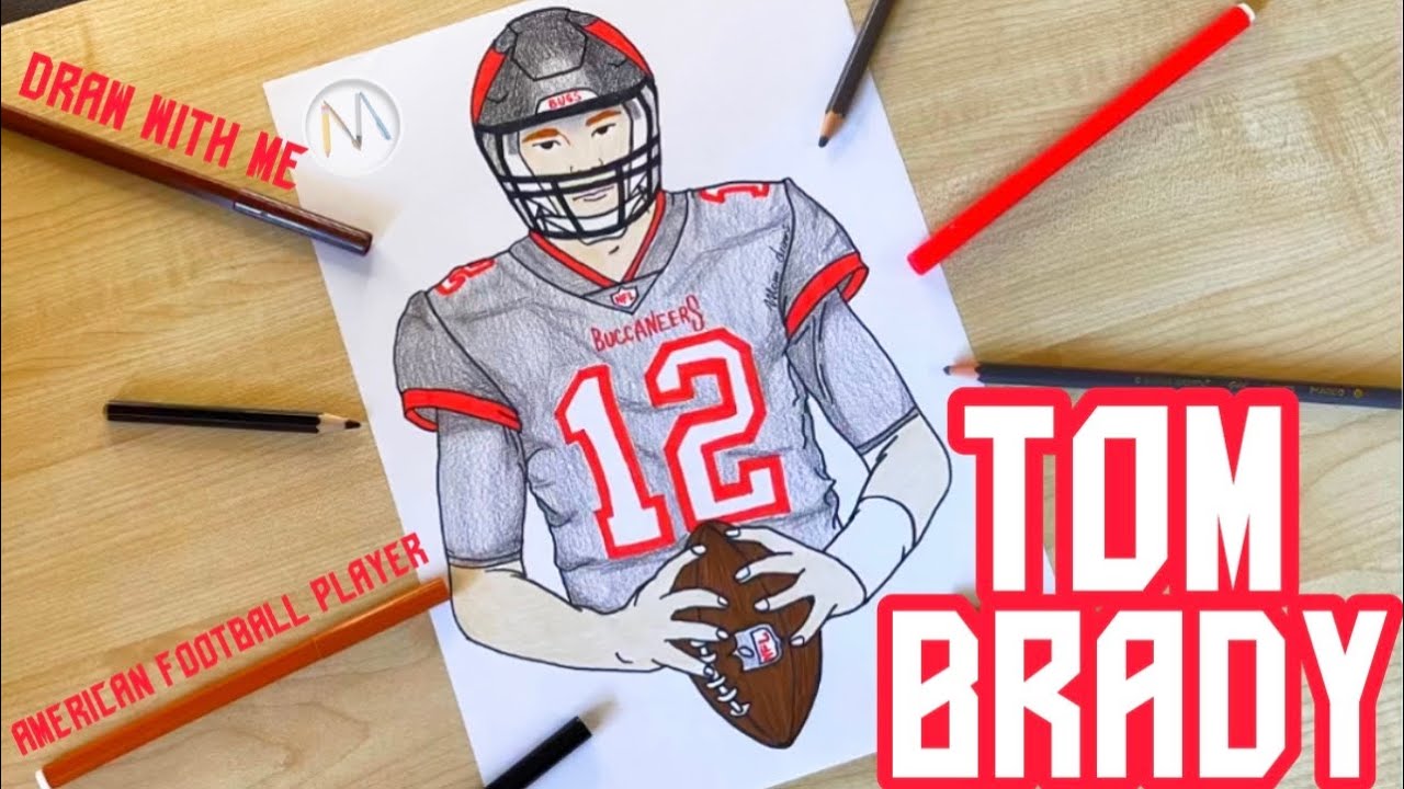 How to draw an American Football player Tom Brady