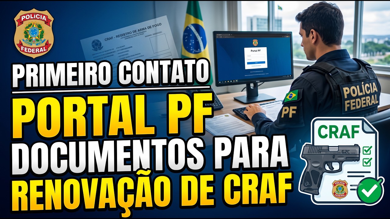 PRIMEIRO CONTATO PORTAL PF + DOCUMENTOS NECESSARIOS PARA RENOVA&Ccedil;&Atilde;O DE CRAF