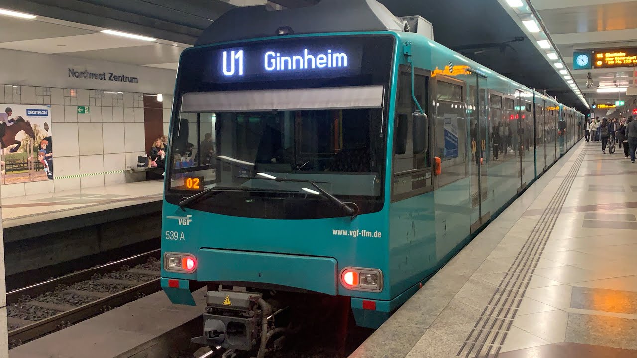 U-Bahn Frankfurt Linie U1 Mitfahrt von Südbahnhof nach Ginnheim