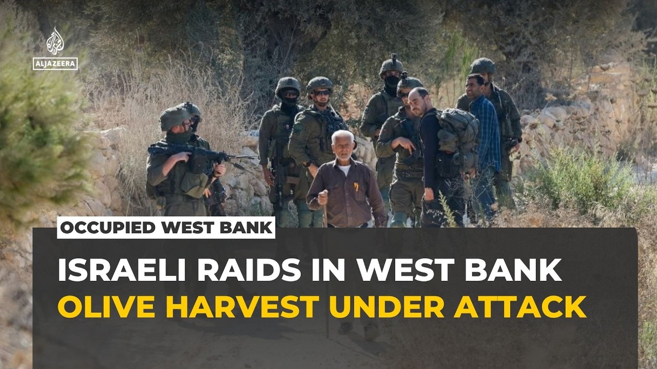 Israeli forces raid occupied West Bank as settler attacks target olive harvest