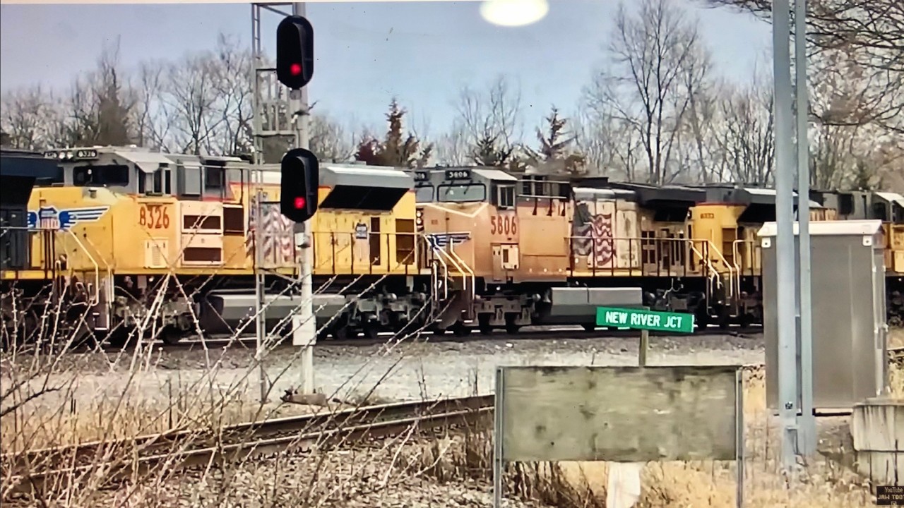 2 Railroad Wyes, New Miami Fire Dept Trains, Trains Passing At Jct Of 2 CSX Lines, Men Riding Boxcar