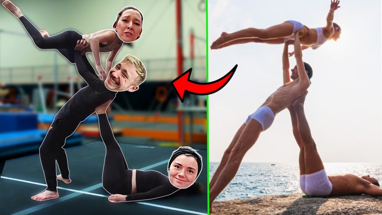 'Trio Acro Yoga challenge' w/ Girlfriend & Sister