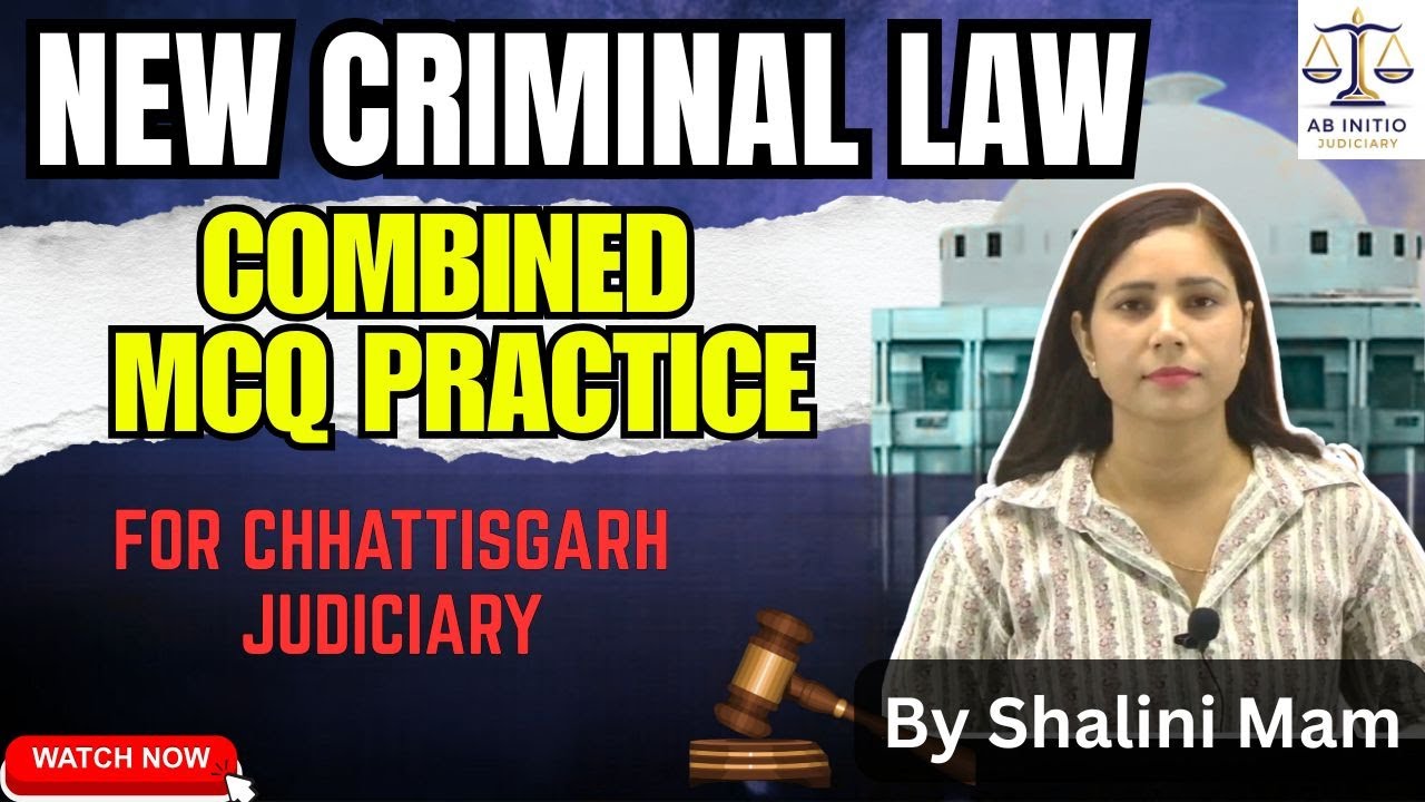 Chhattisgarh Judiciary MCQs Practice | Shalini Ma'am | #abinitiojudiciary