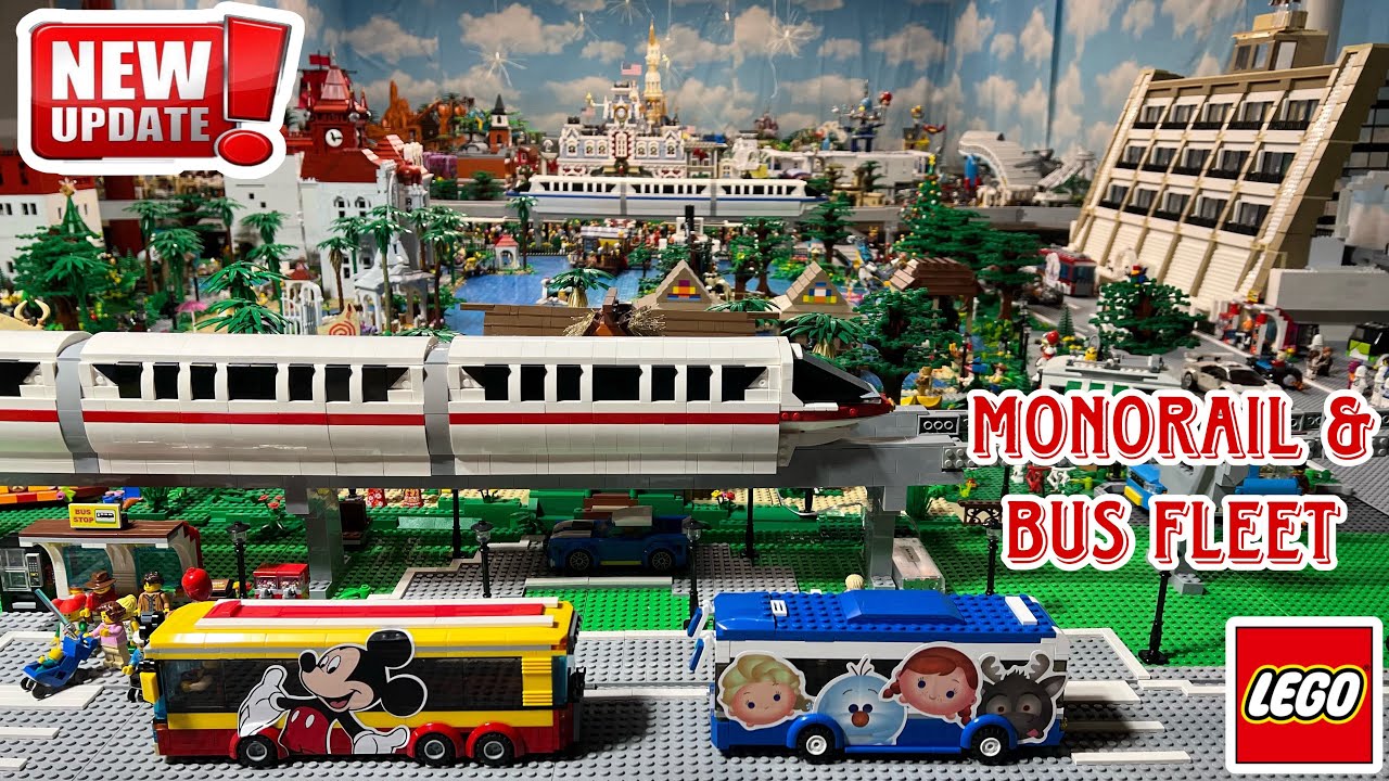 LEGO WALT DISNEY WORLD TRANSPORTATION UPDATE - Monorail & Bus Fleet.