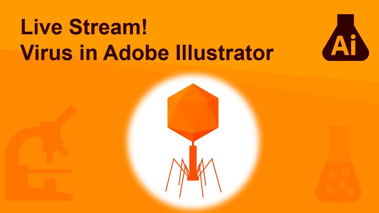 Bacteriophage and Virus in Adobe Illustrator