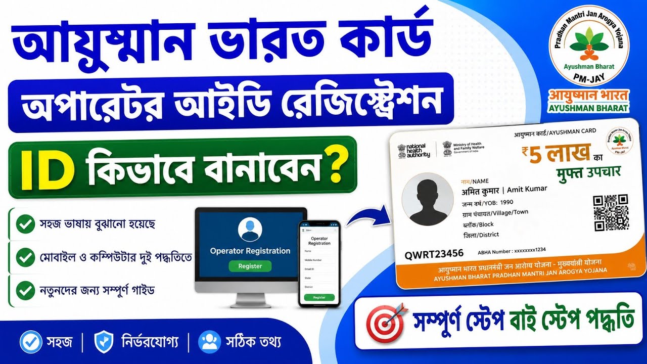 Ayushman Bharat CSC Operator ID Registration in West Bengal | CSC PMJAY Operator ID Registration