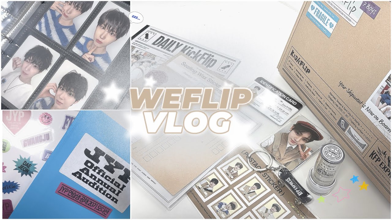 [#3 위플립브이로그] 니같경 짭플립인데도 멤버십키트 깜 | 킥플립 | 포카깡 | 준등기깡 | JYP 공채 20기 선물 | 멤버쉽키트 | 위플립로그 |