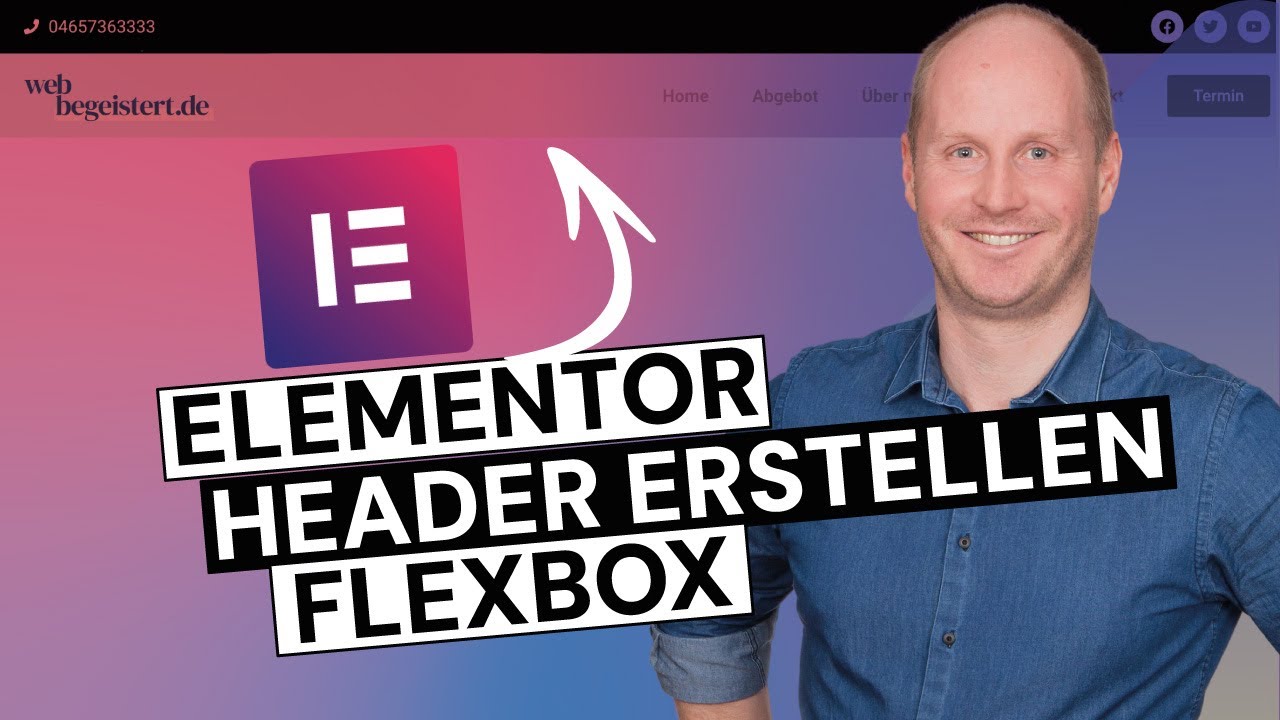 Elementor Header einfach im Flexboxcontainer sticky und mit Top Bar erstellen