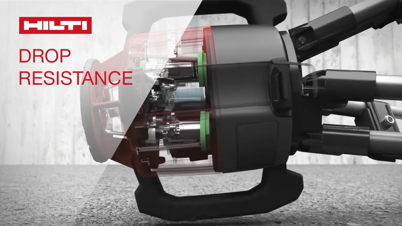 DEMO of Hilti rotating laser levels drop resistance technology