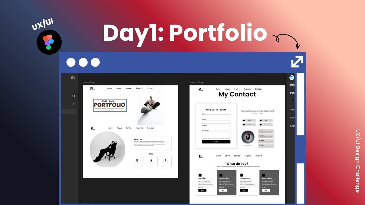 UI Design Challenge – Day 1: Portfolio UI(No Talking) | Figma