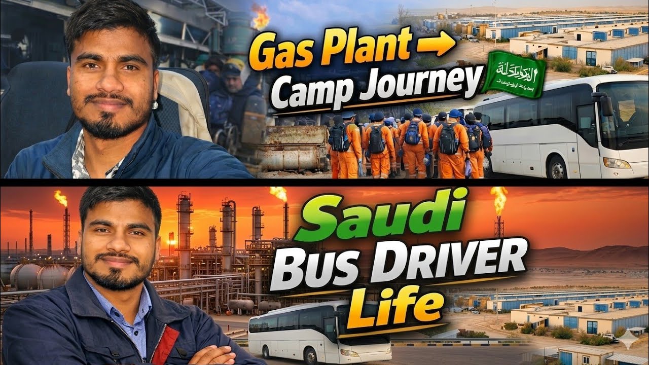 Daily Routine:🚌 Gas Plant🏭 → Camp🏢 | Saudi Arabia Wo🎉rk Vlog🔥