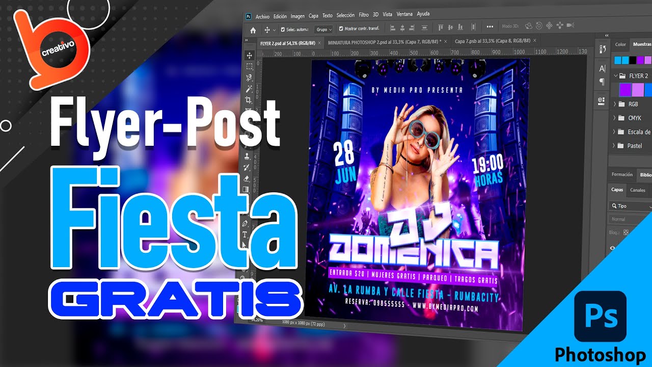 Photoshop: Cómo crear un Flyer – Post para fiesta Dj Recursos Gratis