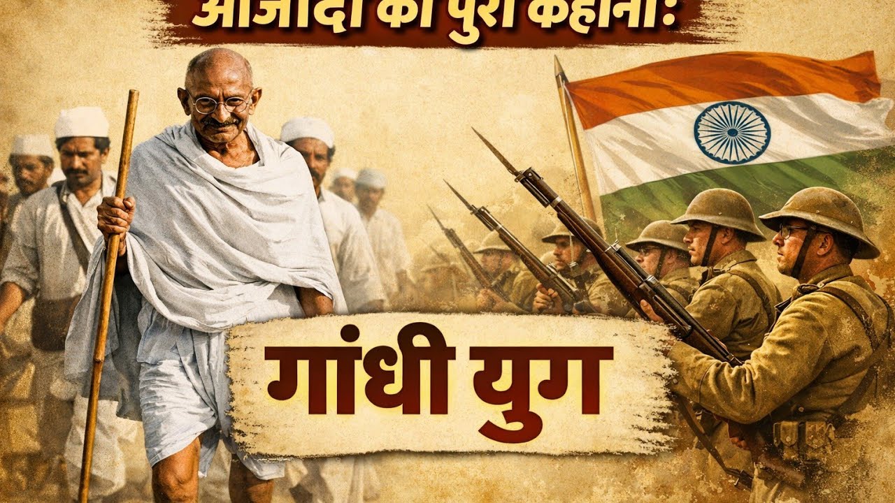 Lecture-26:गांधी युग (1915–1948) | महात्मा गांधी के आंदोलनों से बदला भारत का इतिहास