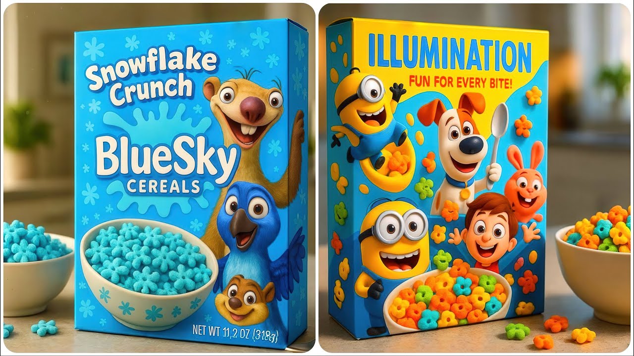 Animation Studios as Cereal Boxes by AI