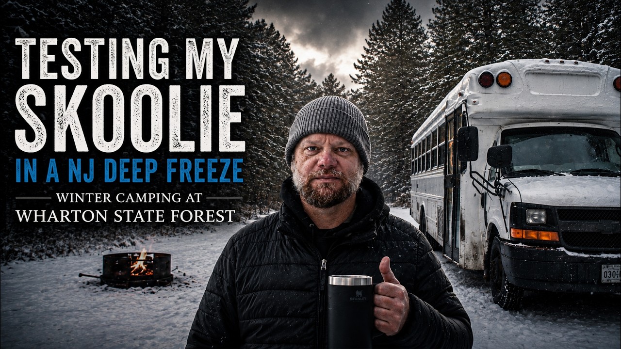 Testing my Skoolie in a NJ Deep Freeze | Winter Camping at Wharton State Forest