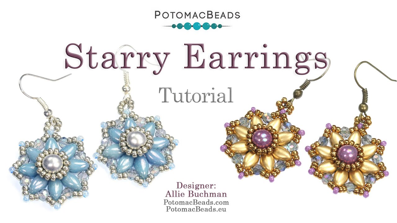 Starry Earrings - DIY Jewelry Making Tutorial by PotomacBeads
