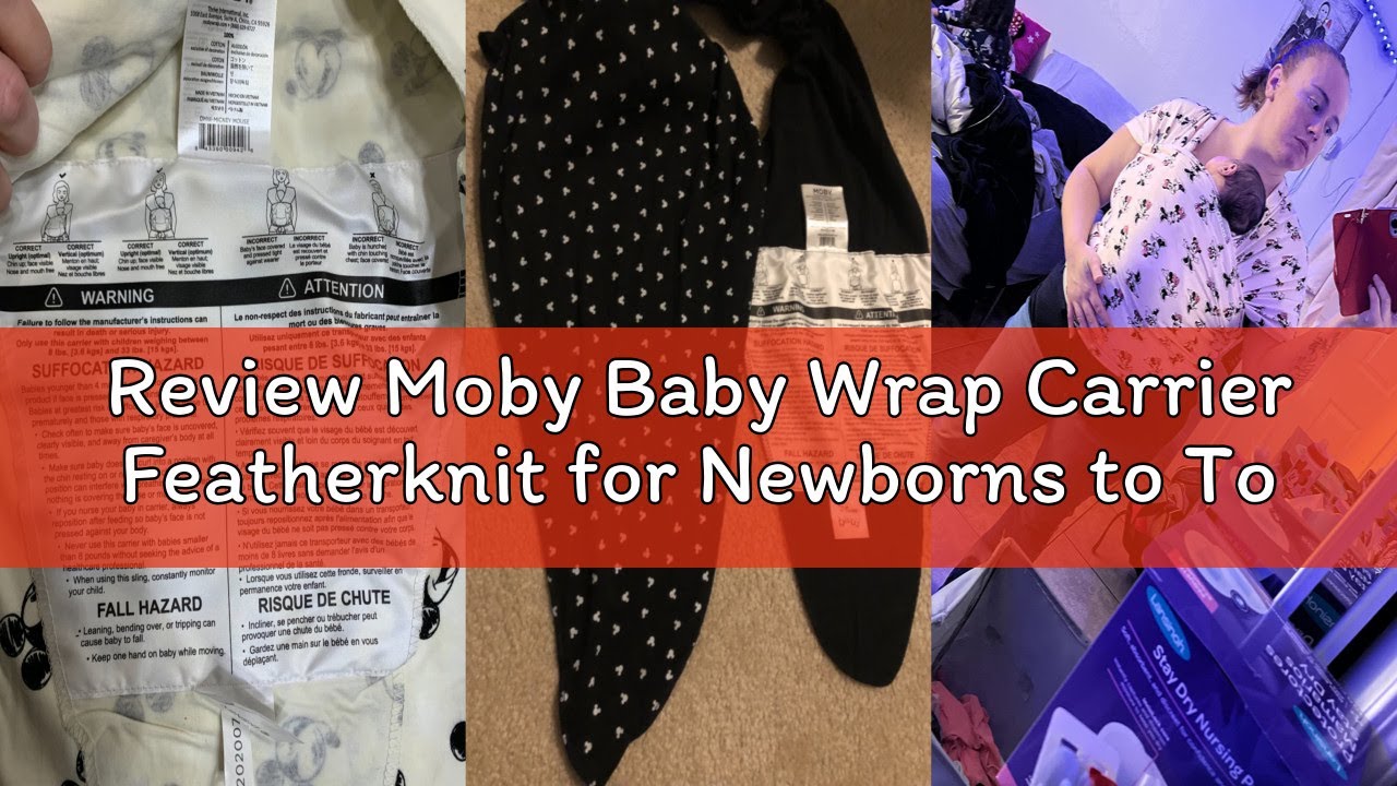 Review Moby Baby Wrap Carrier Featherknit for Newborns to Toddlers (8-33lbs), Infant Sling Carrier,