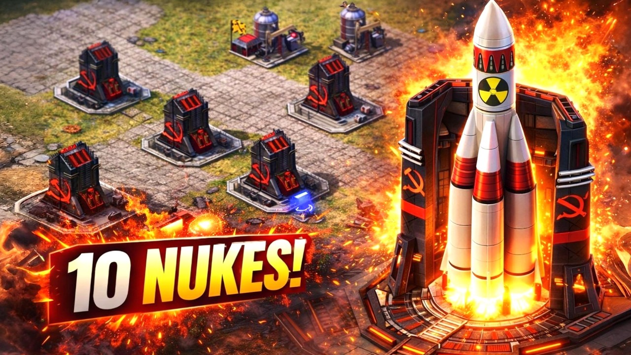 I BUILT 10 NUKES IN RED ALERT 2 | Unholy Alliance Map