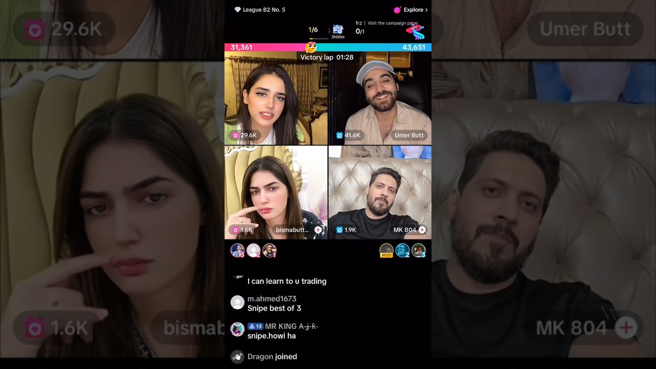 Alina Amir And Umer Butt Ki Tiktok Live par Mastiyan 😂#alina #umerbuttlive