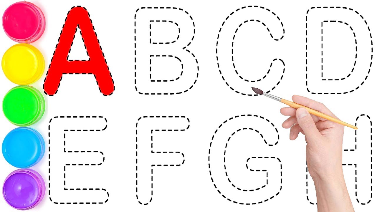 Let's Learn How to Draw and Paint ABCD & 1234 for Children | Easy Drawing Step by Step Tutorial.