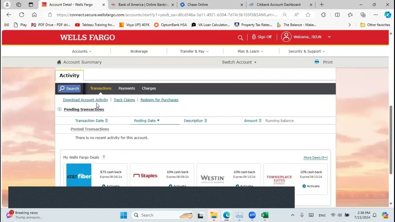 How to download credit card transactions in Excel