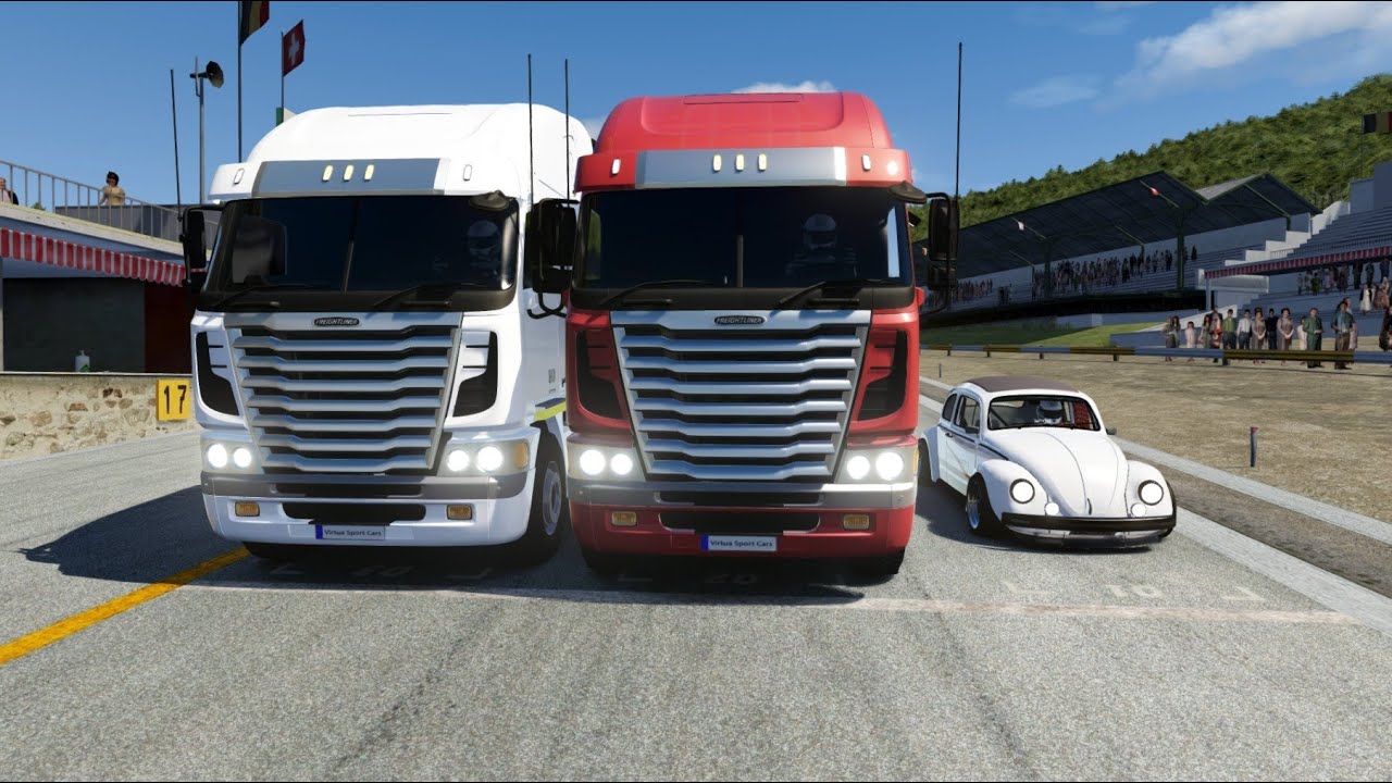 VW Beetle ( Fusca ) 1300 Touge Street Lovers Client '72 vs Freightliner Argosy Tractor Truck '11