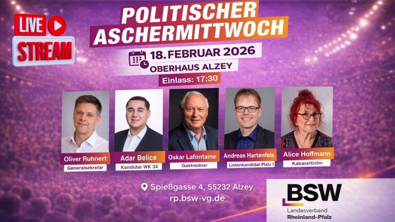 Politischer Aschermittwoch des BSW Rheinland-Pfalz