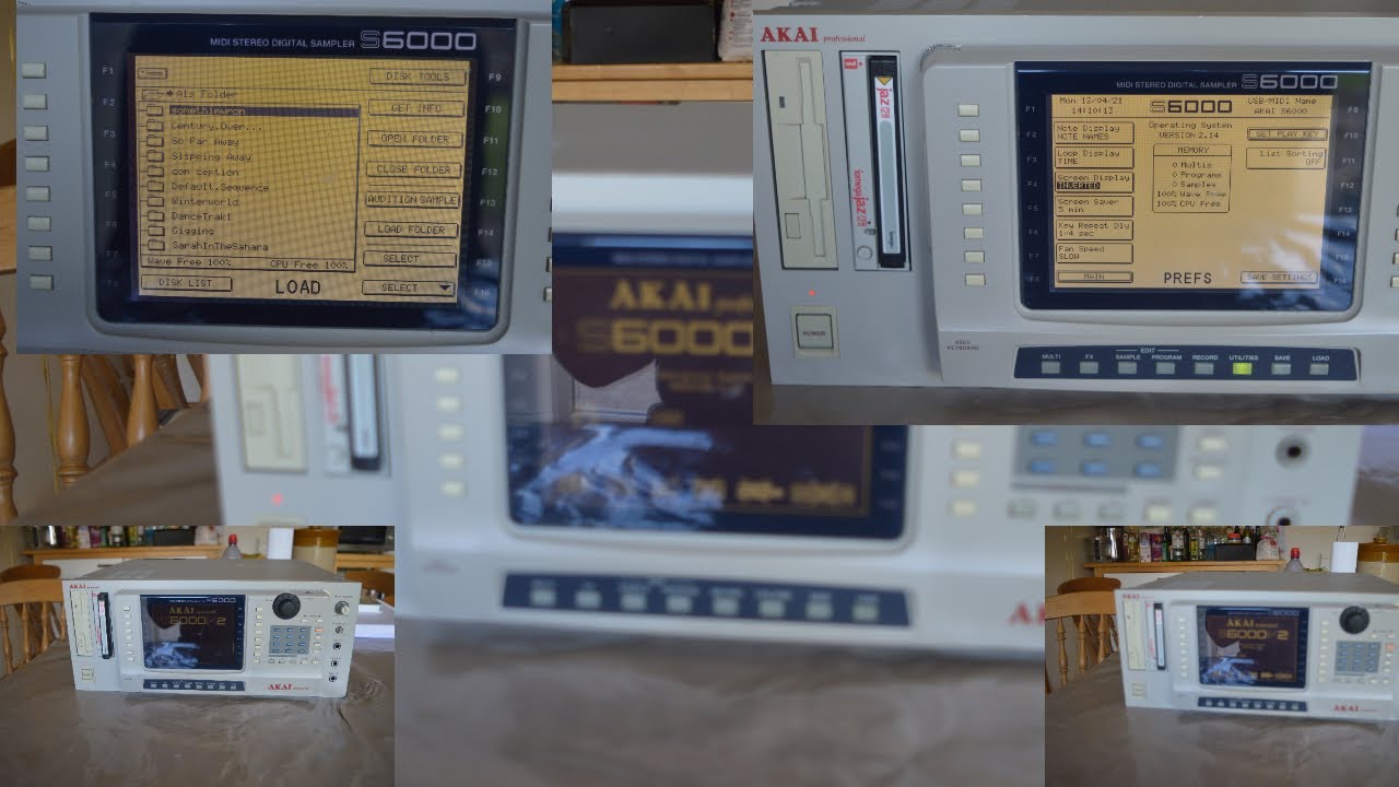 AKAI S6000 sounds & removing SD drive, ADAT card, EFX card & USB card.