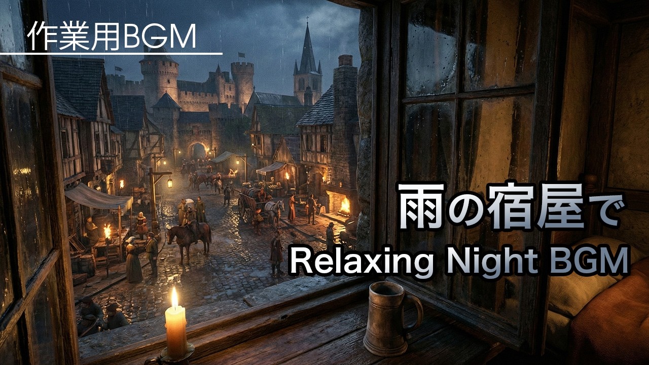 【作業用BGM】雨降る夜、港町の宿屋にて。旅の疲れを癒やす音楽 / Medieval Tavern Night