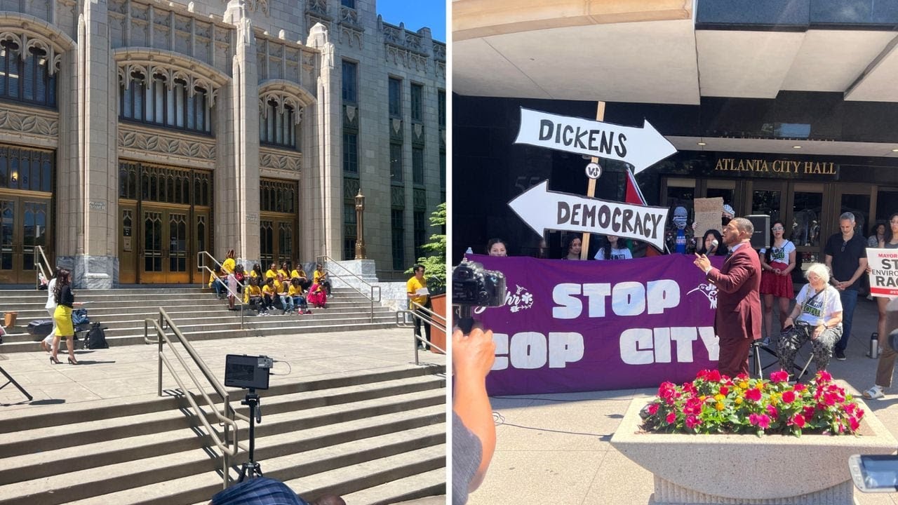 Supporters, opponents of public safety training center rally at Atlanta City Hall