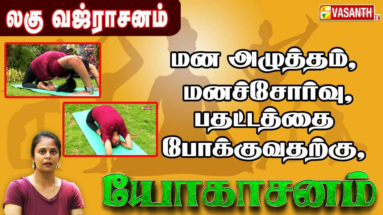 மன அழுத்தம், மனச்சோர்வு ,பதட்டத்தை போக்க உதவும் லகு வஜ்ராசனம் | Dhinam Oru Yoga | VasanthTV