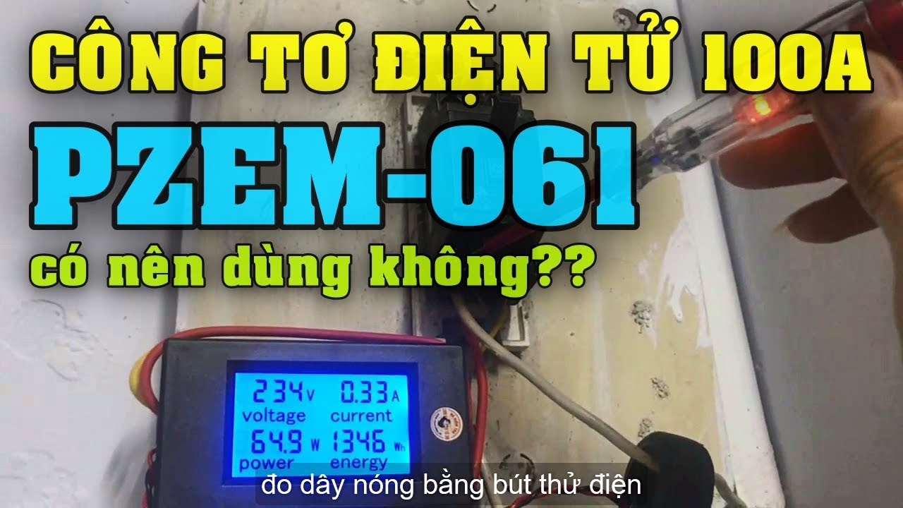 Công tơ điện tử AC 100A (PZEM-061) đo dòng và áp của dòng điện xoay chiều