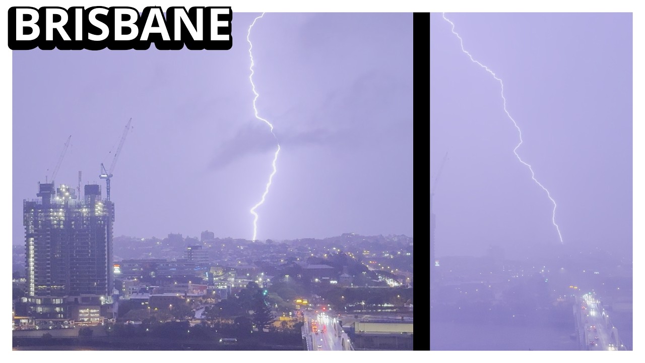 A Day In Brisbane 1 Hour ASMR, dark thunder storm  Brisbane insane weather