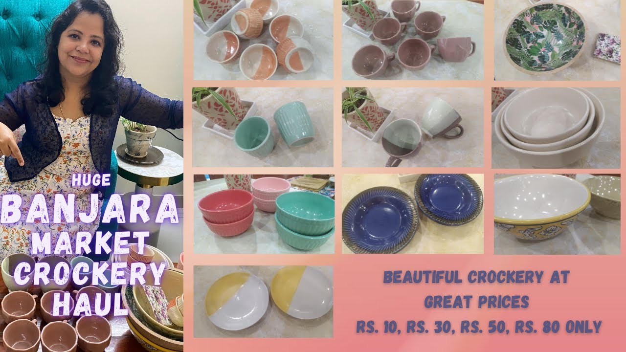 Banjara Market Haul | Huge Crockery Haul from Banjara Market Gurgaon | Beautiful Crockery Low Price