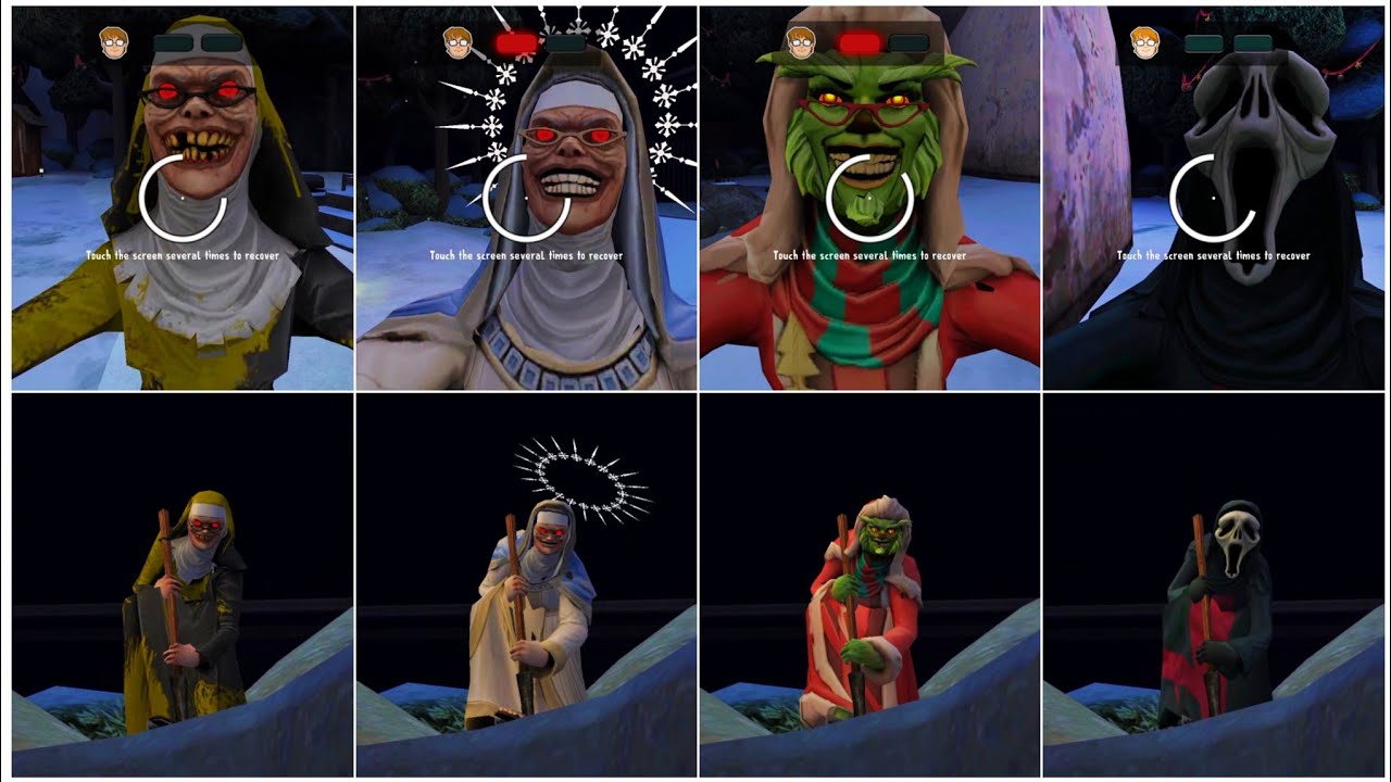 Evil Nun All Jumpscares & Game Overs In Different Skins In Ice Scream 8