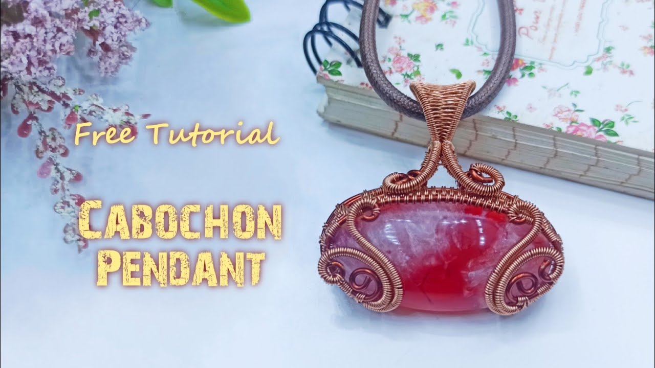 Кулон из красного кабошона - Учебное пособие по украшениям из проволоки