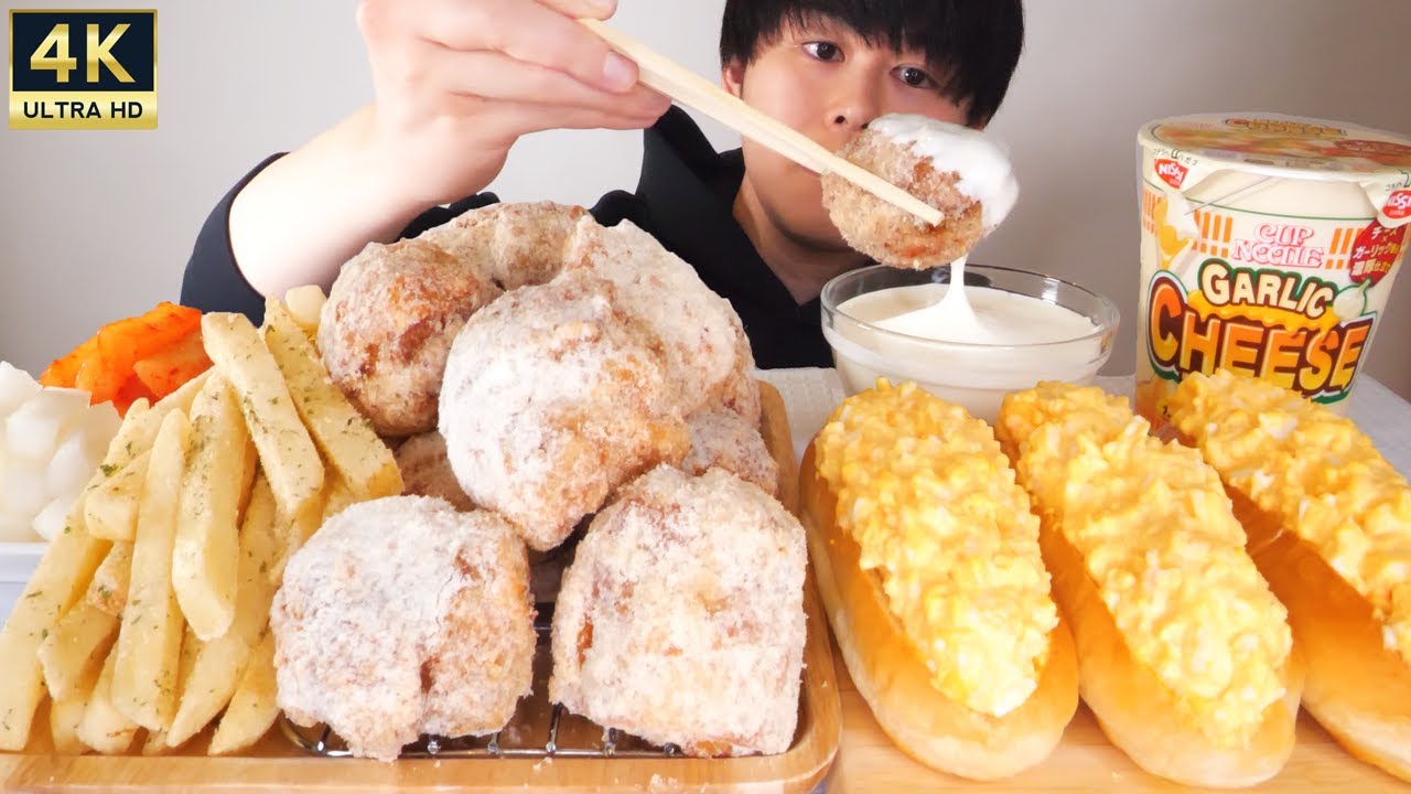 ASMR チーズスノーチキン タマゴサンド Cheesy Snow Chicken EATING SOUNDS | 咀嚼音 | MUKBANG | 먹방