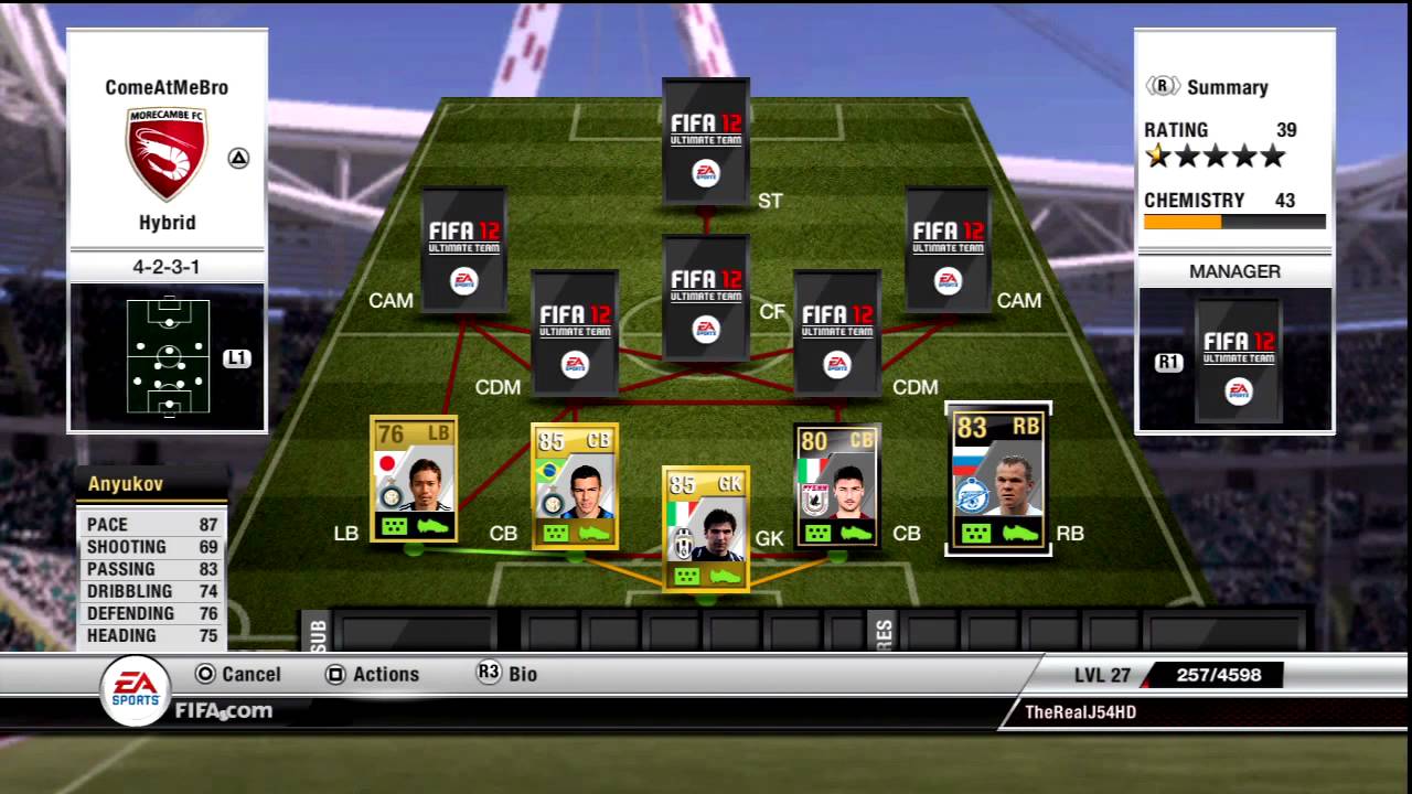 Fifa 12 Ultimate Team| Hybrid Squad Builder! - 87 rated IF!!