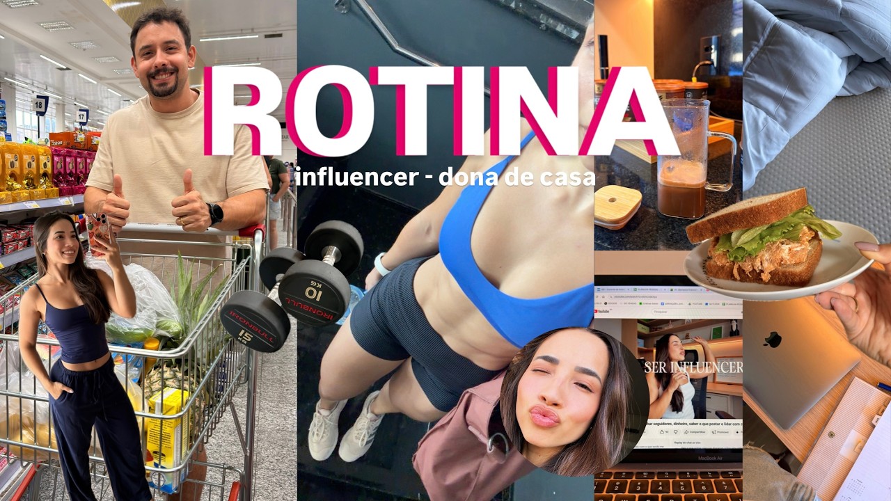 VLOG: rotina de dona de casa e influenciadora, mercado saudável, treino e coisas de uma vida comum