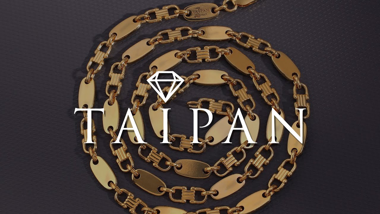 Taipan Plattenkette vergoldet 6mm breit 70cm lang aus 925 Sterling Silber
