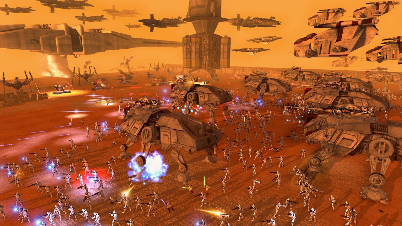 Full-Scale Clone Army INVASION of GEONOSIS! - Men of War: Star Wars Mod
