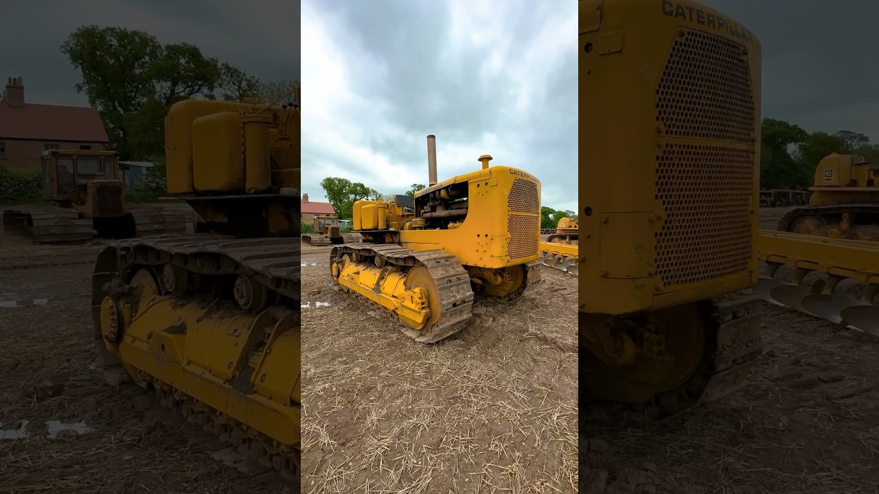 CATERPILLAR D9 crawler Tractor and 17 furrow plow 