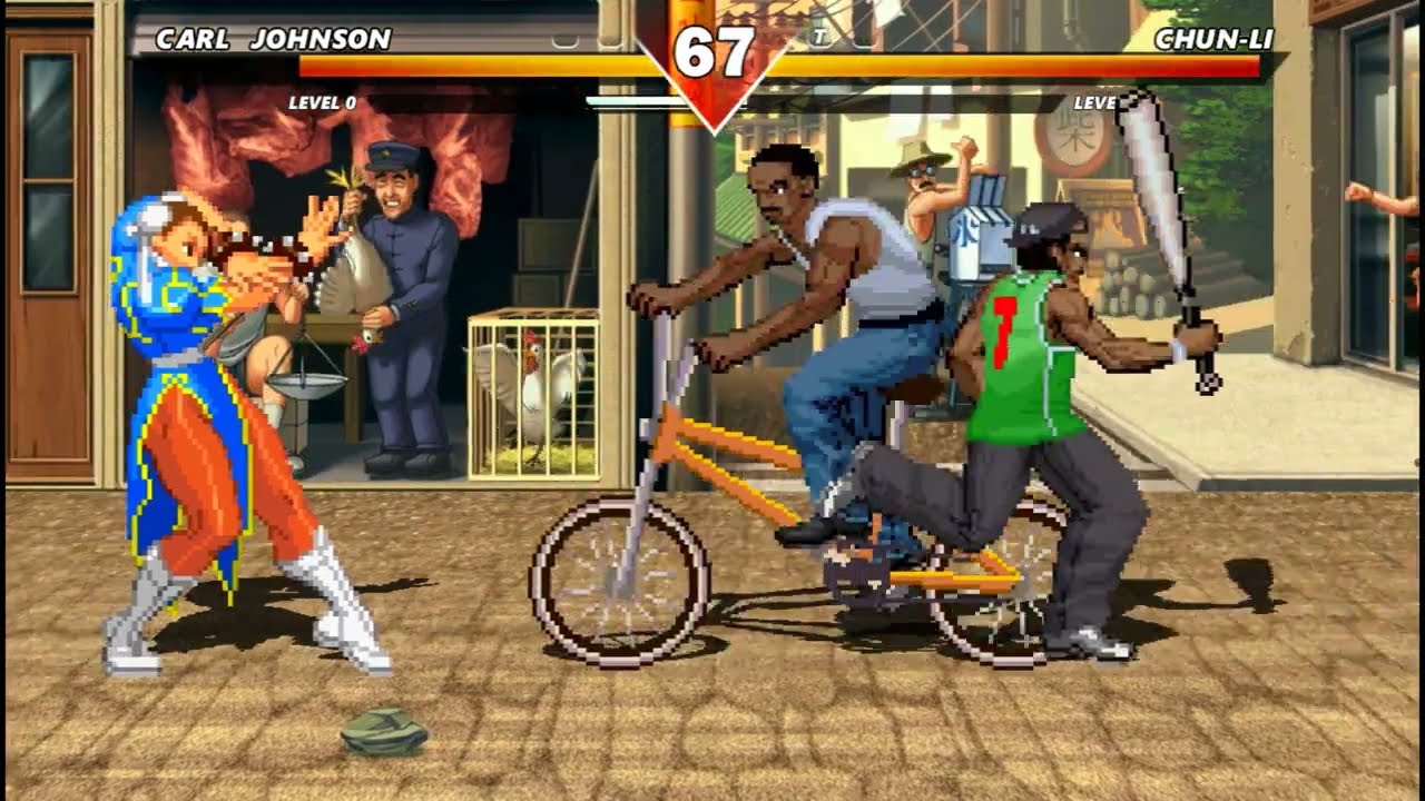 CJ GTA CARL JOHNSON VS CHUN LI - HIGH LEVEL INSANE EPIC FIGHT!
